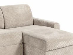 Vente-unique Sofás Y Sillones|Sofá rinconera reversible de apertura rápida pana 140 cm - 14 cm CALITO