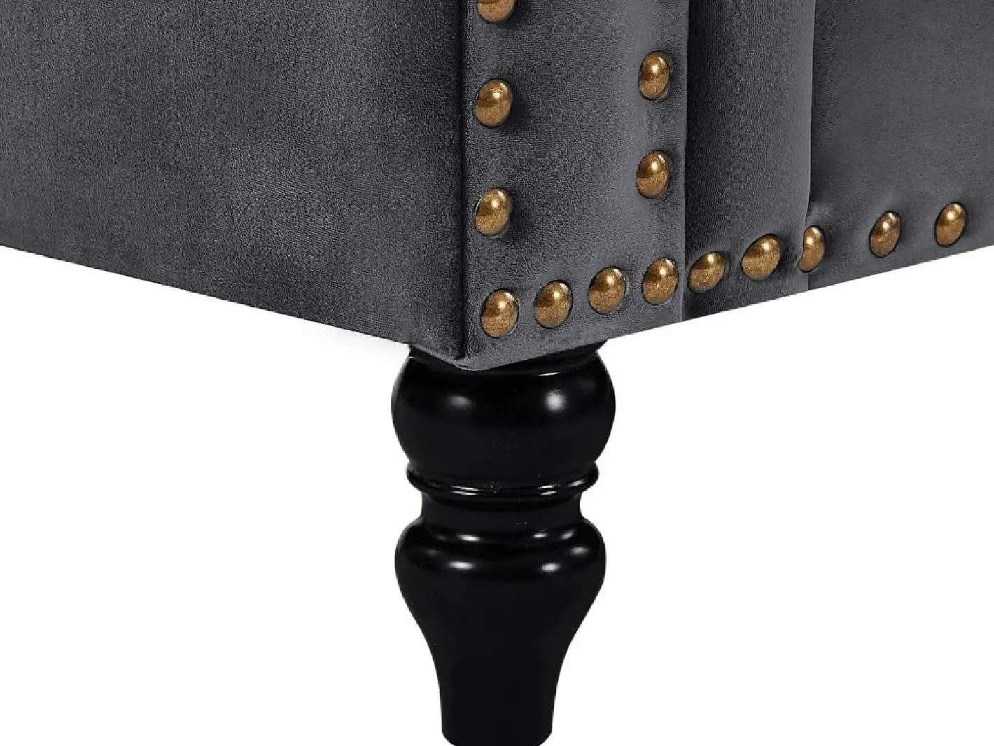 Sofá rinconera reversible de terciopelo capitoné antracita TURNER^Vente-unique Hot