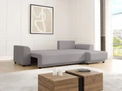 Vente-unique Todos Los Sofás|Sofá De Terciopelo|Sofá rinconera reversible de pana NESSARO