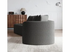 Sofá sin montaje diseño envolvente cojines decorativos incluidos chenilla Gris Discount