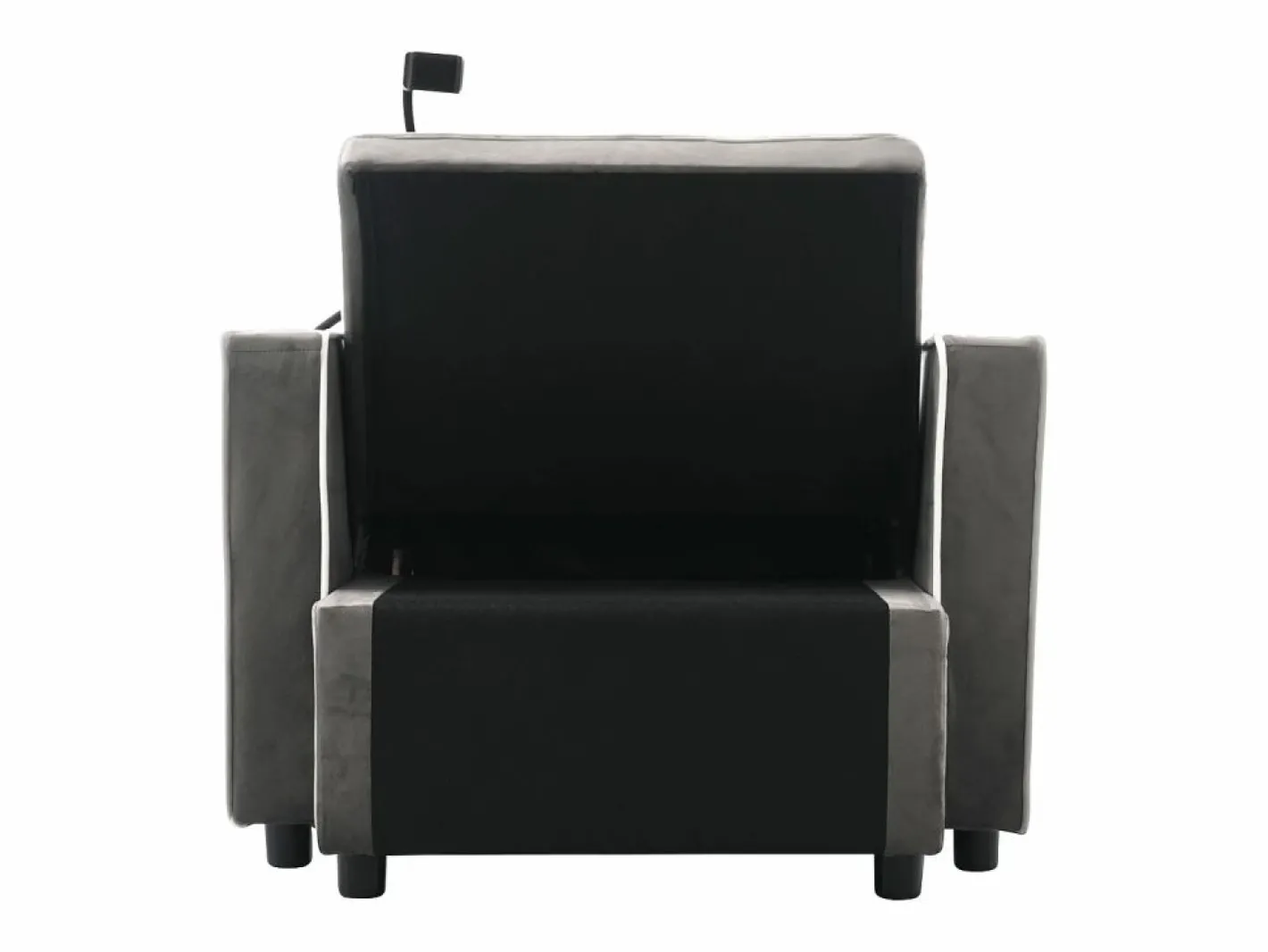 Sofá 83x167x76cm Compacto extensible Ahorra espacio Terciopelo y espuma Con portavasos soporte teléfono oscuro antiguo Gris Online