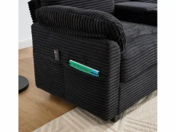 Sofá Modular|Sofá 266x136x82cm moderno multifunción con puf de almacenaje, ideal para salón pana
