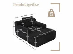 Sofá 147x110x67cm sillón moderno diseño minimalista soporte cómodo tejido de pana para salón^