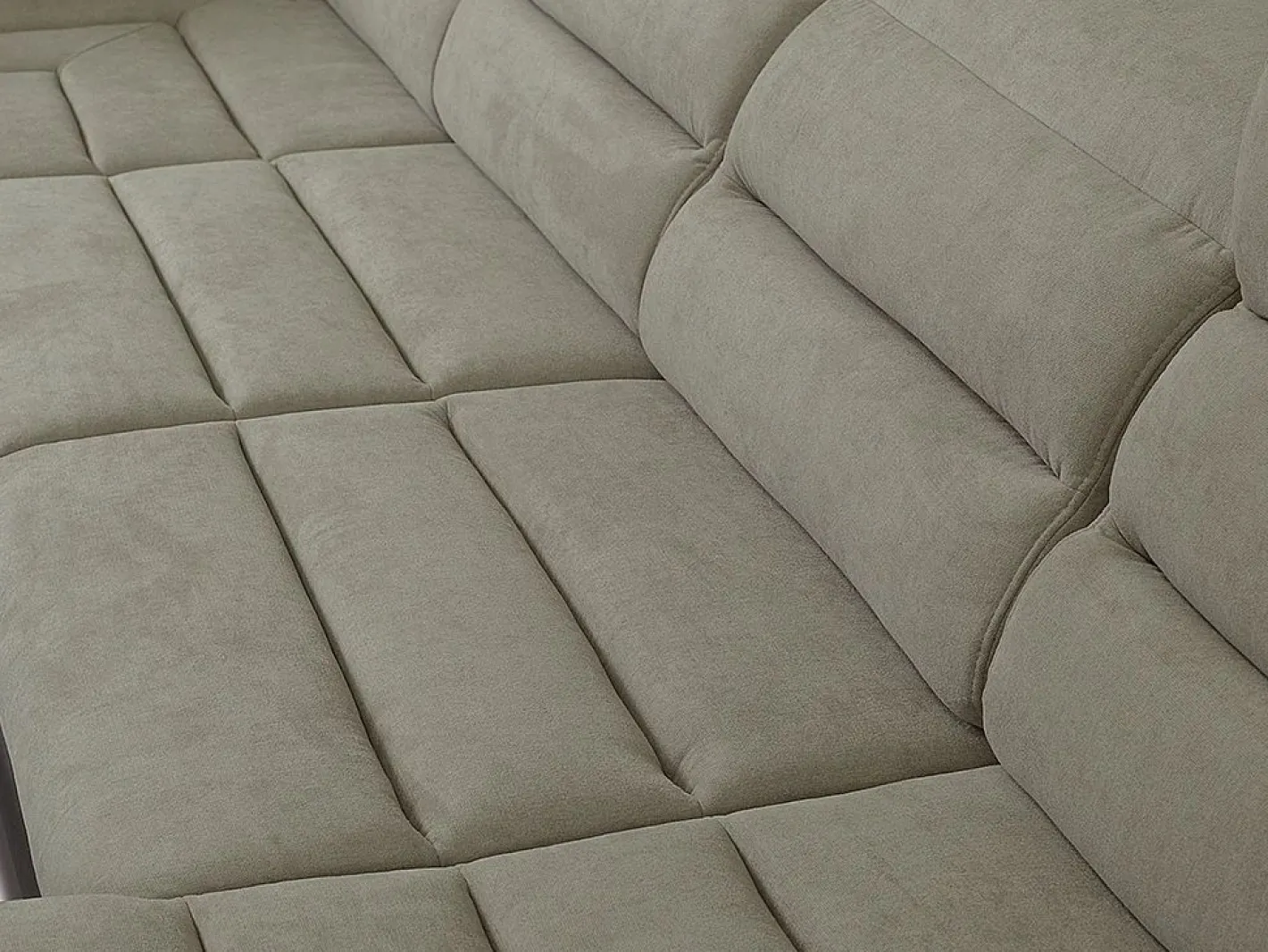 Vente-unique Sofá XXL beige/marrón ángulo derecho BOILEAU Marru00f3n chocolate Best