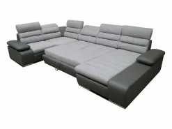 Vente-unique Sofá XXL claro y antracita ángulo derecho BOILEAU Gris