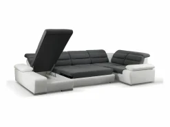 Vente-unique Sofá Xxl|Sofá XXL gris/blanco ángulo izquierdo BOILEAU - Sofá barato