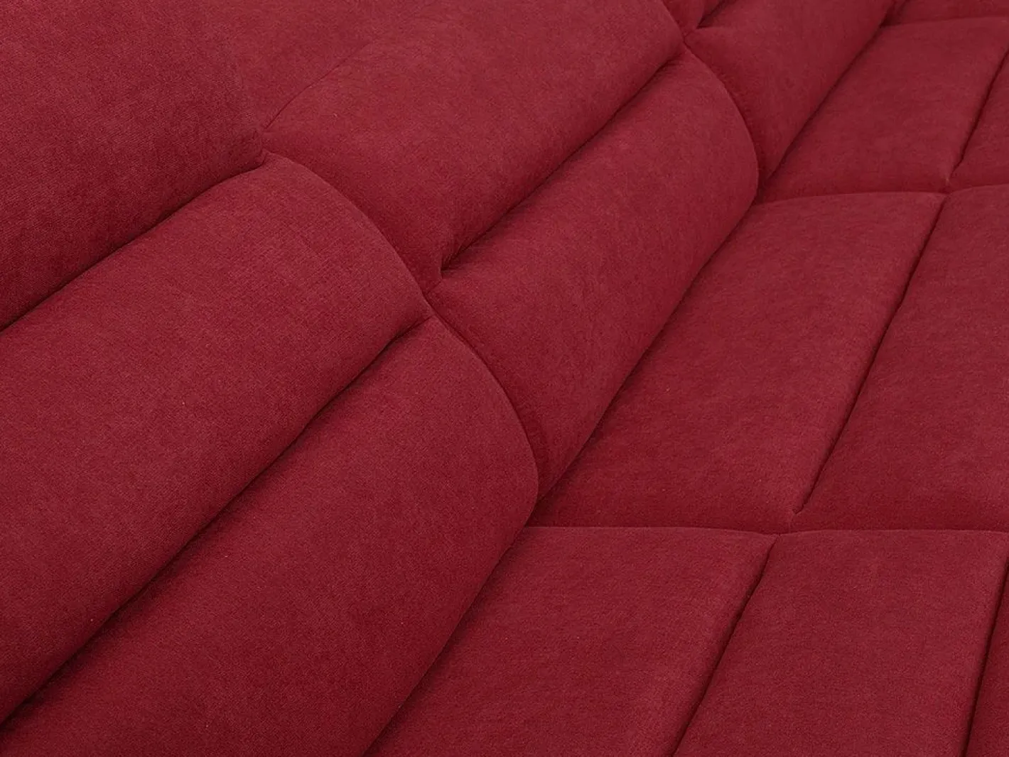Vente-unique Sofá XXL Rojo/Negro ángulo izquierdo BOILEAU - Barato Negro / Rojo Hot