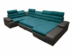 Vente-unique Sofá Xxl|Sofá XXL turquesa y antracita ángulo derecho BOILEAU