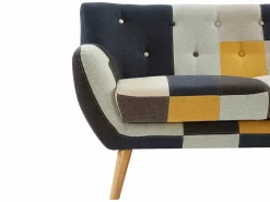 Vente-unique Conjunto Sofá Y Sillón|Sofá y sillón SERTI II de 3 plazas en tejido patchwork
