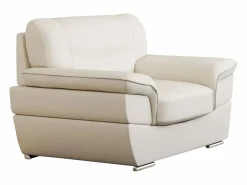 Vente-unique Sofa 3+2+1 plazas de piel color blanco THIBAULT Marfil Best