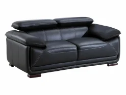 Vente-unique Sofa 2 plazas de piel color MACELO Negro New