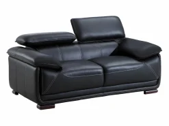 Vente-unique Sofa 2 plazas de piel color MACELO Negro New