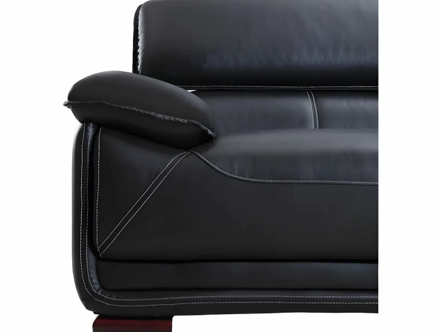 Vente-unique Sofa 2 plazas de piel color MACELO Negro New