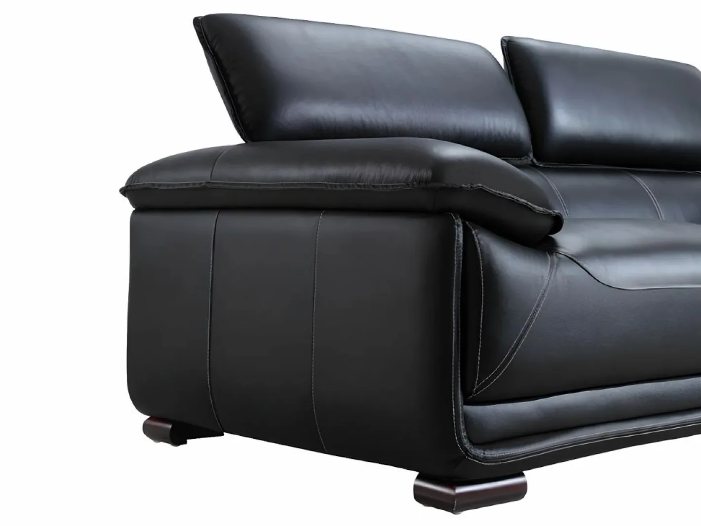 Vente-unique Sofa 2 plazas de piel color MACELO Negro New