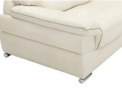Vente-unique Sofa 3+1 plazas de piel de becerro blanco THIBAULT Marfil Sale