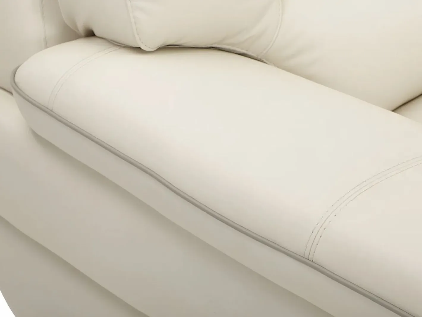 Vente-unique Sofa 3+2 plazas de piel de becerro blanco THIBAULT Marfil