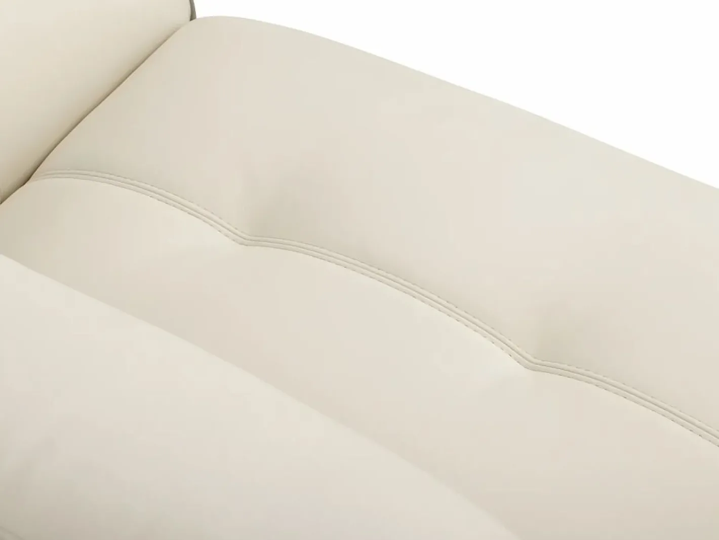 Vente-unique Sofa 3+2 plazas de piel de becerro blanco THIBAULT Marfil