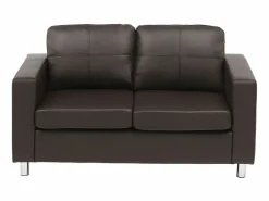 Vente-unique Sofa 2 plazas de piel sintetica color marrón ACKLEY Marru00f3n chocolate Sale