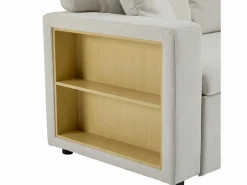 Sofa cama esquina 214x131x87cm estilo moderno con puerto USB y almacenaje tela terciopelo perfecto para salon^ Best