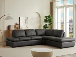 Sofa rinconera de piel, marrón, angulo derecho ONYX II^LINEA SOFA Discount