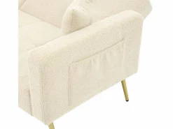 Sofá-cama con función de cama, ángulo ajustable, patas doradas, con cojines y bolsillos de almacenamiento laterales,^KOMHTOM Sale