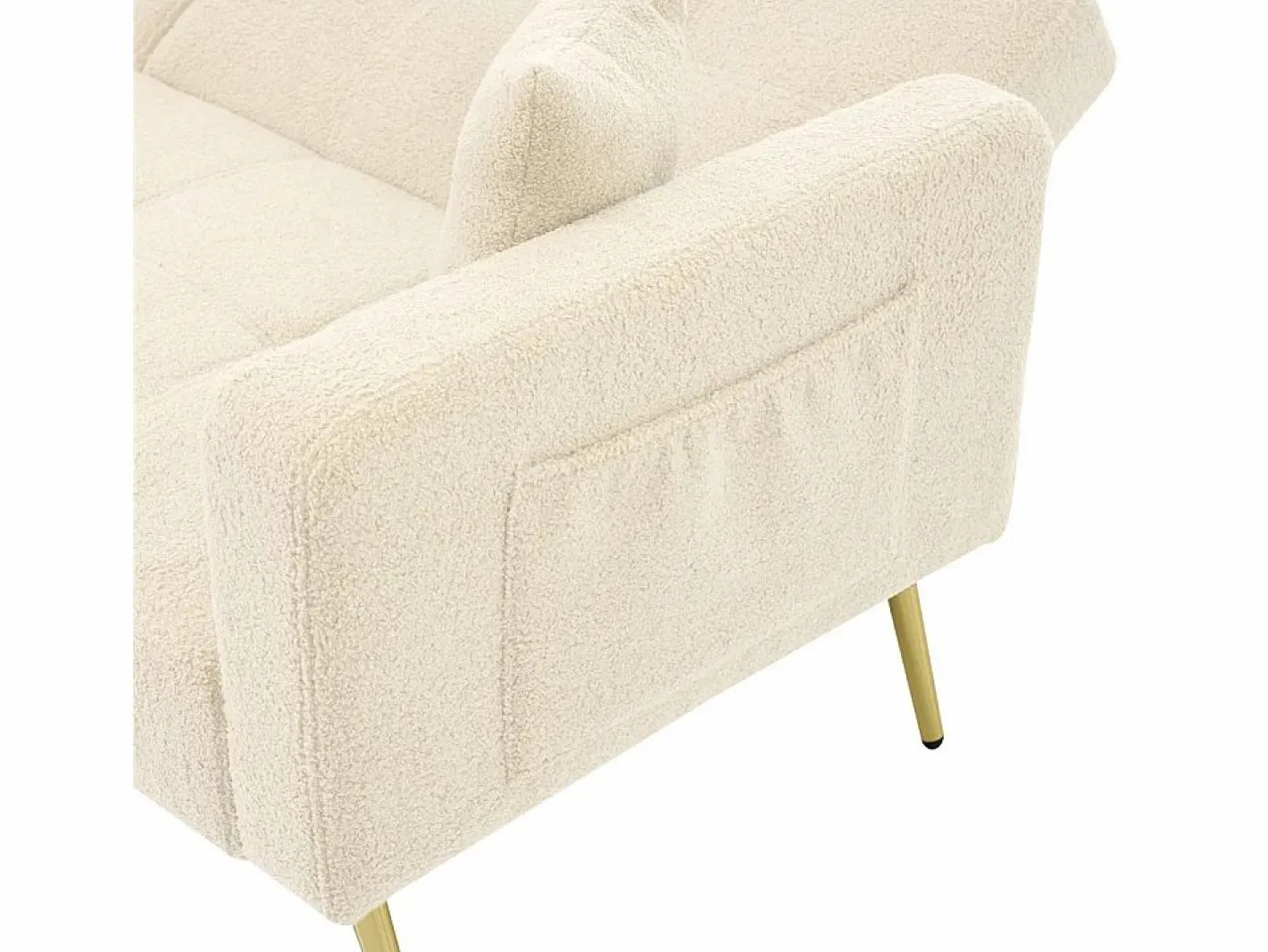 Sofá-cama con función de cama, ángulo ajustable, patas doradas, con cojines y bolsillos de almacenamiento laterales,^KOMHTOM Sale