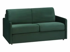 Vente-unique Sofá-cama de 3 plazas de terciopelo CALIFE Verde pino