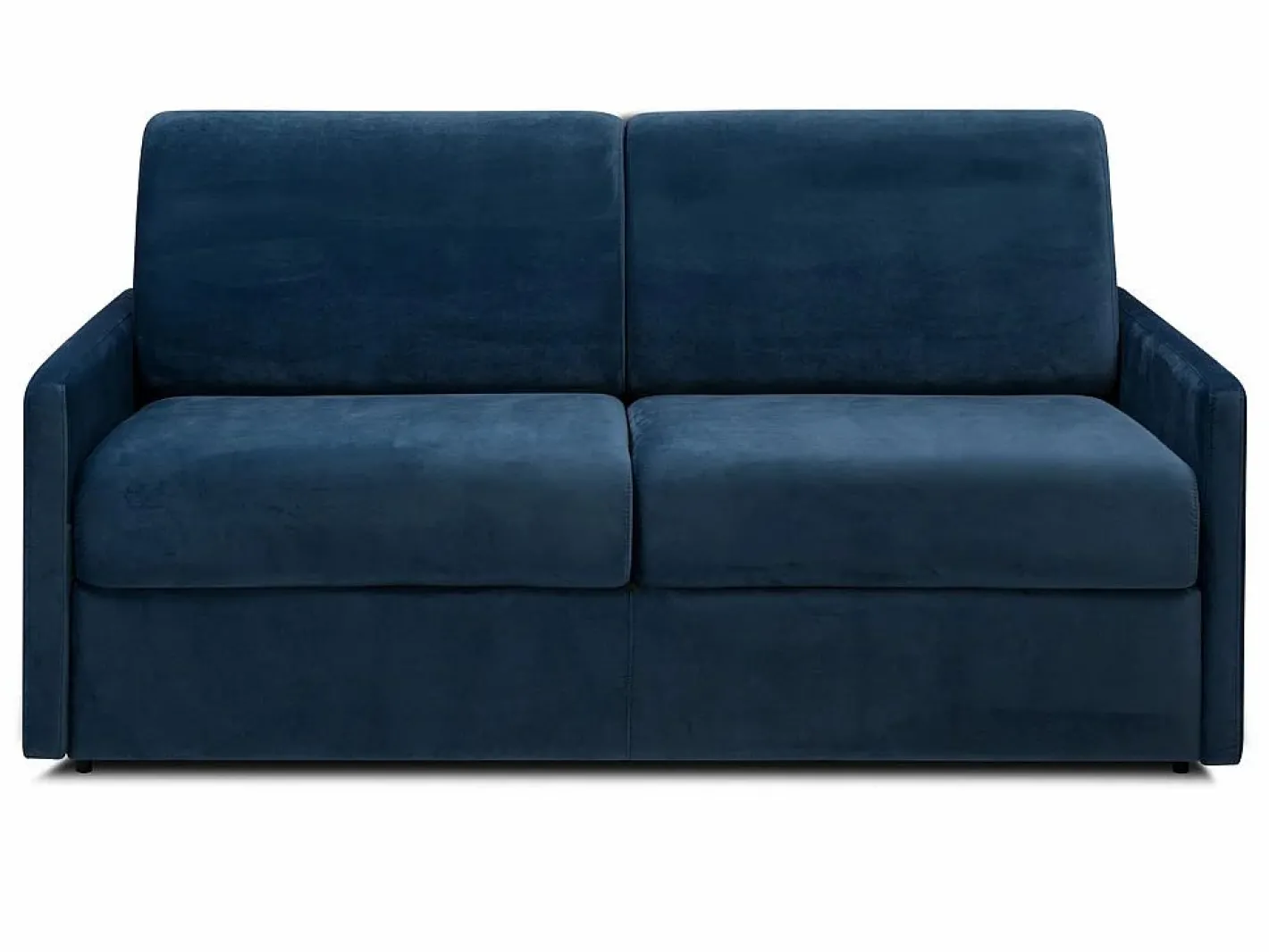 Vente-unique Sofá-cama de apertura exprés terciopelo azul CALIFE Azul oscuro