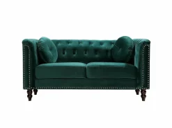 Vente-unique Sofás 3+2 plazas de terciopelo TURNER Verde esmeralda Hot