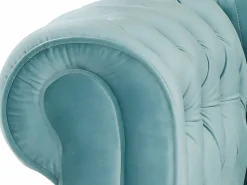 Vente-unique Conjunto Sofás|Sofás de 3 plazas y 2 plazas de terciopelo azul pastel CHESTERFIELD