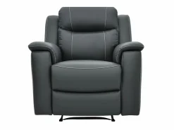 Vente-unique Sofás relax 3+1 plazas de piel en color gris EVASION Gris antracita