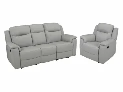 Vente-unique Conjunto Sofá Y Sillón|Sofás relax 3+1 plazas de piel EVASION