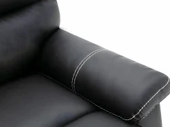 Vente-unique Sofás y sillón relax de piel sintética negra CANBY Negro