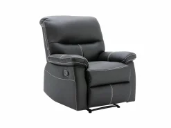 Vente-unique Sofás y sillón relax de piel sintética negra CANBY Negro