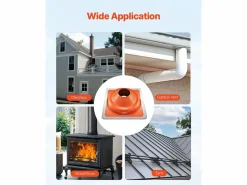 Cañería|Soleras de Techo SucceBuy Lote de 2 de Metal para Tubos de 16cm a 30cm, Solera de Tubo de Techado Flexible de Silicona, para Chimeneas, Respiraderos