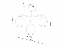 Sollux Fillan Lámpara de techo semiempotrable multi brazos negra^Sollux Lighting