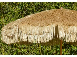 Sombrilla con flecos en acero acabado madera^Dcb Garden Hot