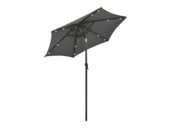 Sombrilla con luces LED aluminio antracita 200x211 cm ES740991^ Clearance