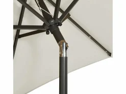 Clicnbuy Sombrilla con luces LED aluminio color arena 200x211 cm Gris
