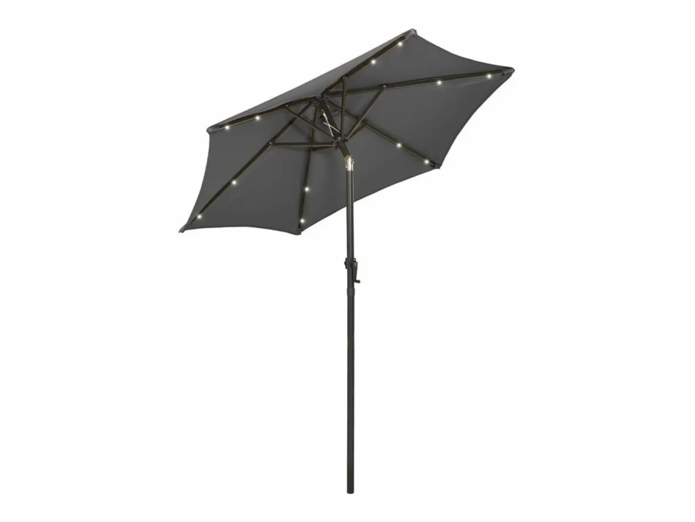 Sombrilla con luces LED aluminio antracita 200x211 cm^Clicnbuy