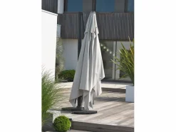 Sombrilla con pie excéntrico de acero y lona^Dcb Garden Discount