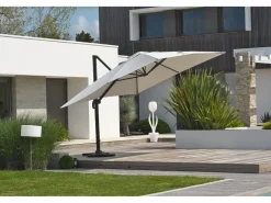 Sombrilla con pie excéntrico de acero y lona^Dcb Garden Discount