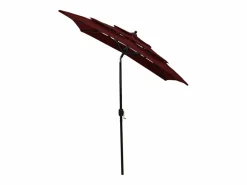 Sombrilla de 3 niveles con poste de aluminio burdeos 2x2 m^Clicnbuy Outlet