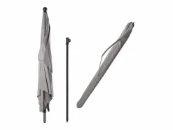 Sombrilla|Sombrilla de balcón rectangular KADAX, 210 x 140 cm, altura regulable para balcón y terraza, sombrilla de terraza plegable con bolsa de transporte, color topo, 210