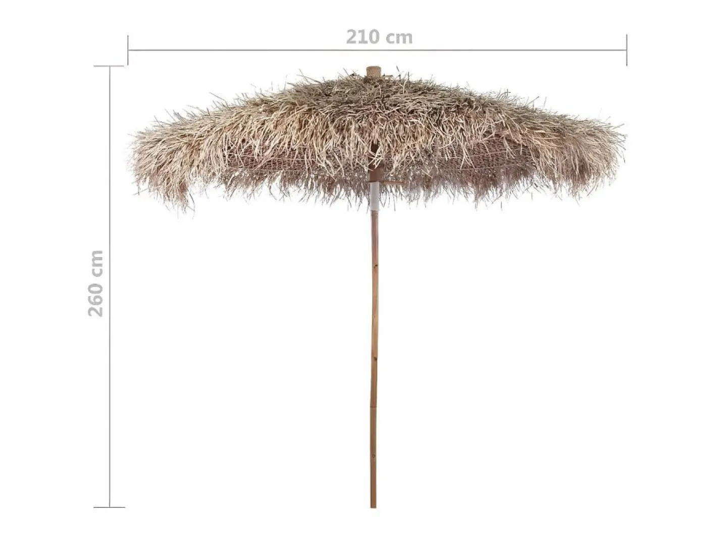 Clicnbuy Sombrilla de bambú con tejado de hojas de plátano 210 cm Marru00f3n Hot