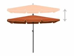 Sombrilla de jardín con palo terracota 210x140 cm ES575074^ Best