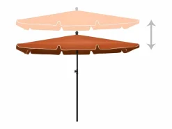 Clicnbuy Sombrilla de jardín con palo terracota 210x140 cm Naranja Hot