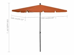 Clicnbuy Sombrilla de jardín con palo terracota 210x140 cm Naranja Hot