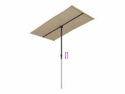 Clicnbuy Sombrilla de jardín con palo de aluminio gris taupe 180x110 cm Topo