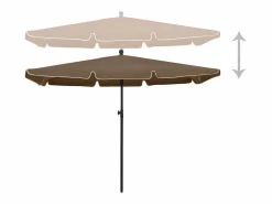 Clicnbuy Sombrilla|Sombrilla de jardín con palo gris taupe 210x140 cm